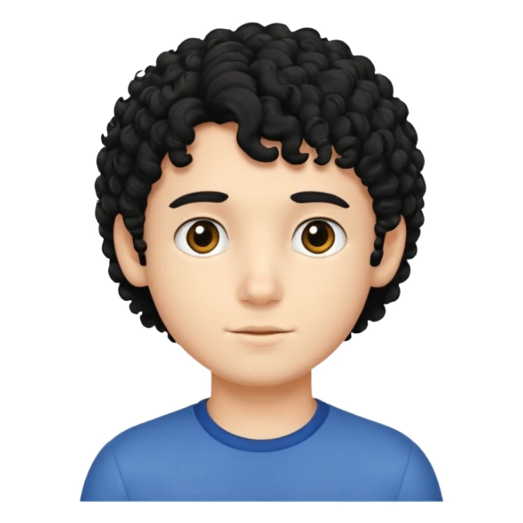 Menino branco de cabelo cacheado preto  sticker