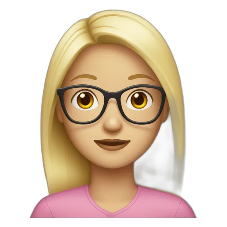 Girl blonde with grey eyes and glasses sticker