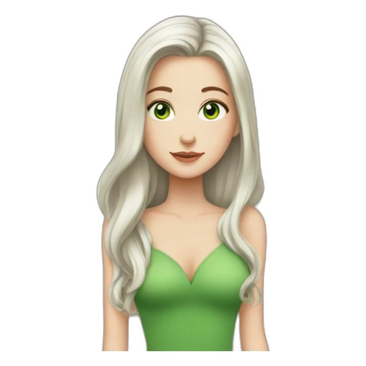 White girl with Green eyes and long chocolaté hair sticker