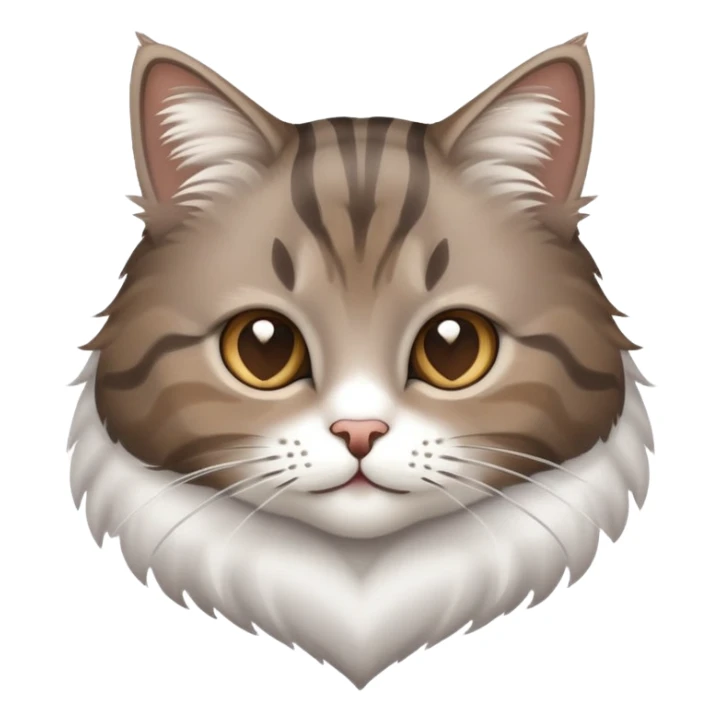 Grey Brown tabby cat and a white heart sticker