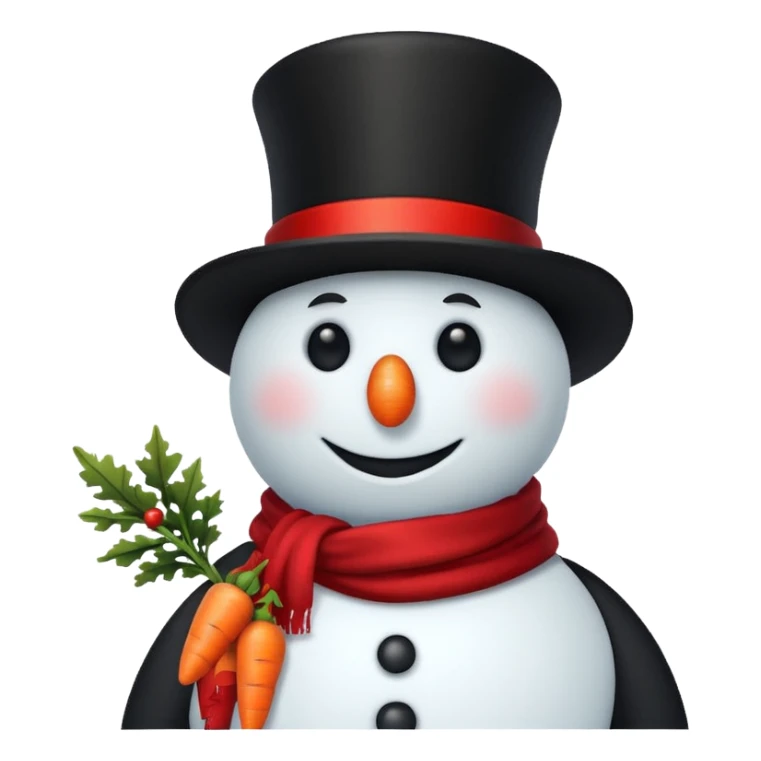 A classic snowman with carrot nose and coal smile. sticker