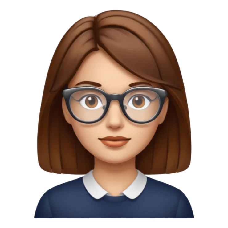 femme brune lunettes transparentes sticker