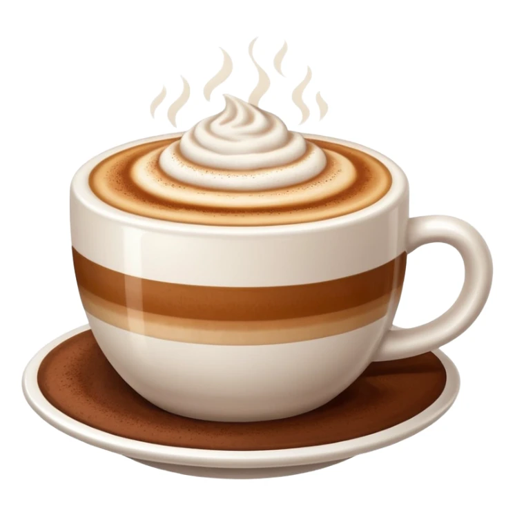 Cappuccino in big white cup without a face on it sticker