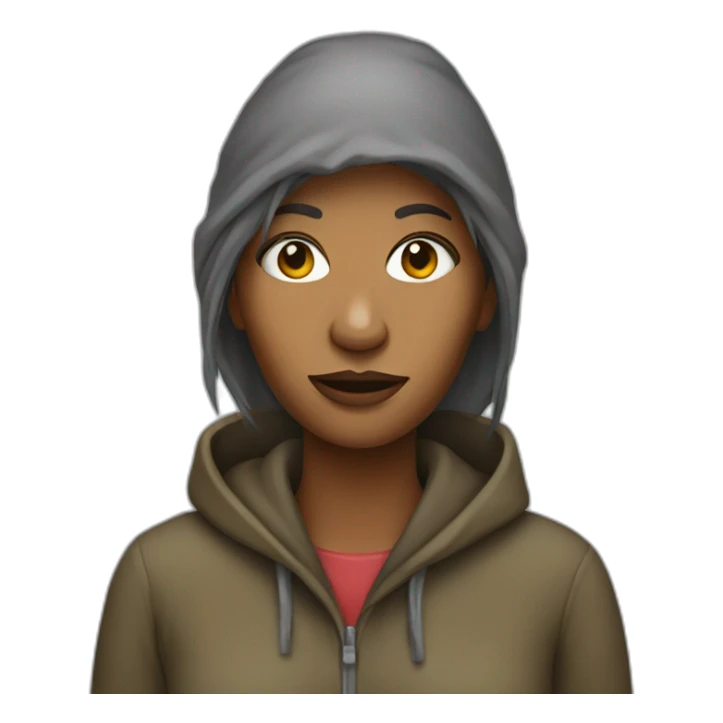 Homeless woman sticker