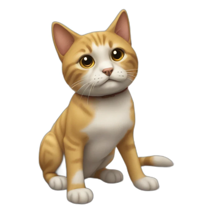 Un chat sur un chien sticker