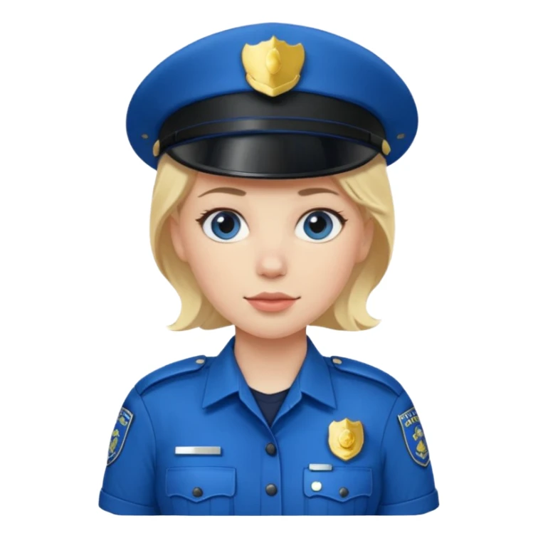 female police officer with blue buckle sticker