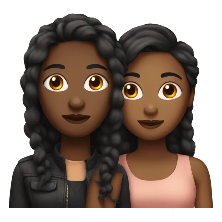 black lesbian couple with long hair  sticker