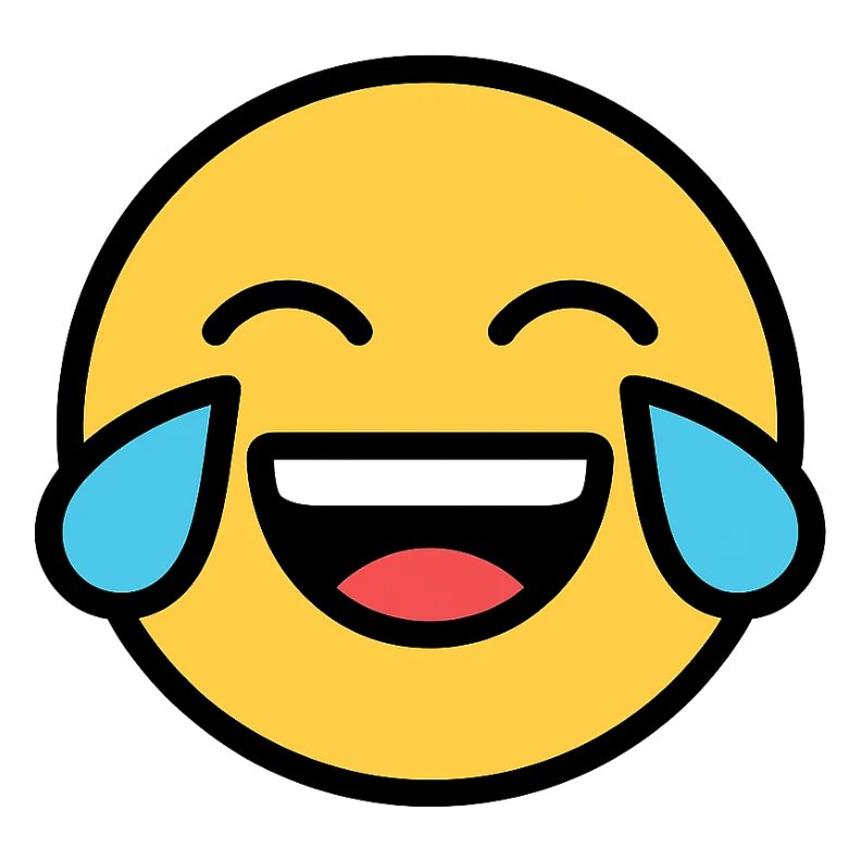 color outline icon of a laughing face sticker