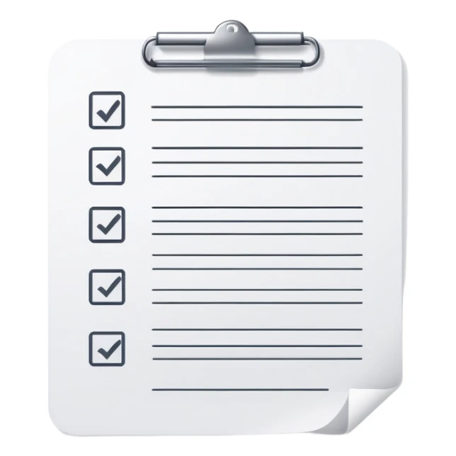 worksheet-style paper with checkboxes and horizontal lines, like a classroom handout sticker