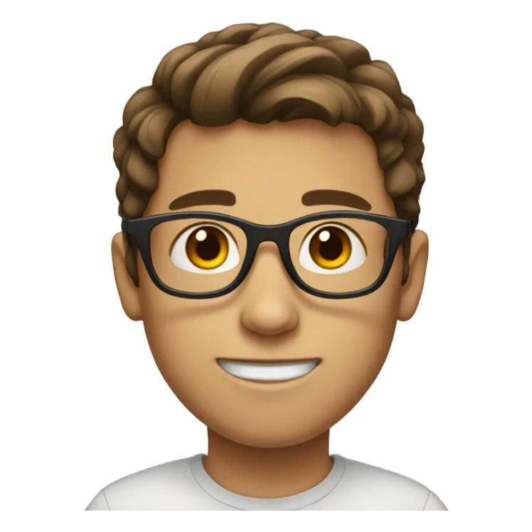 Boy with brown hair wearing round glasses sticker