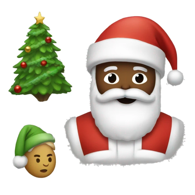 Santa and Christmas tree sticker
