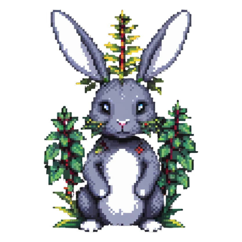 bunny plant dragon with spikes sticker