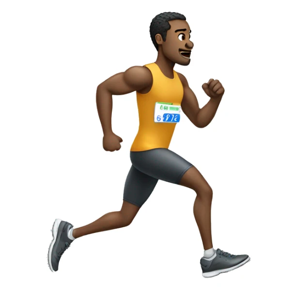 Disabled athlete man running with a metal full leg prosthesis sticker