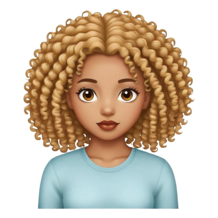 Light skin black girl with curly hair and long lashes sticker