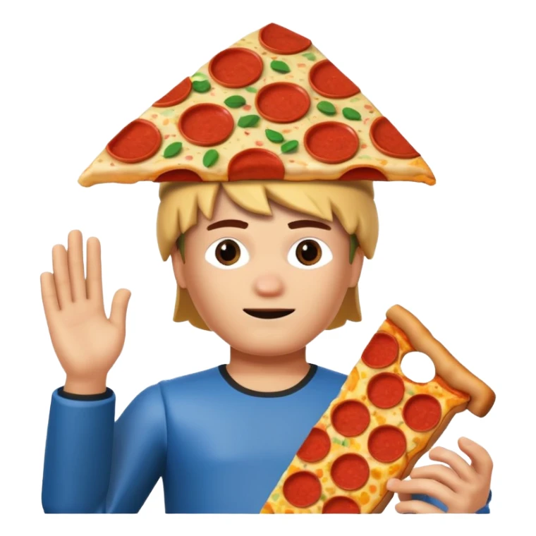 Roblox noob with a pizza on his head sticker