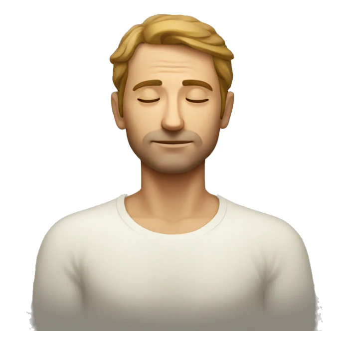 european man meditating sticker