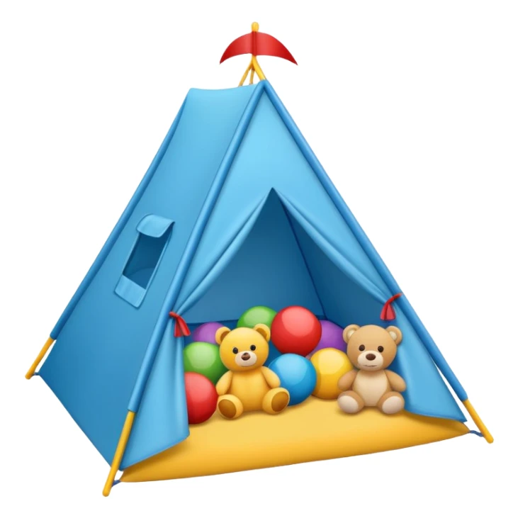 kids tent filled with toys sticker