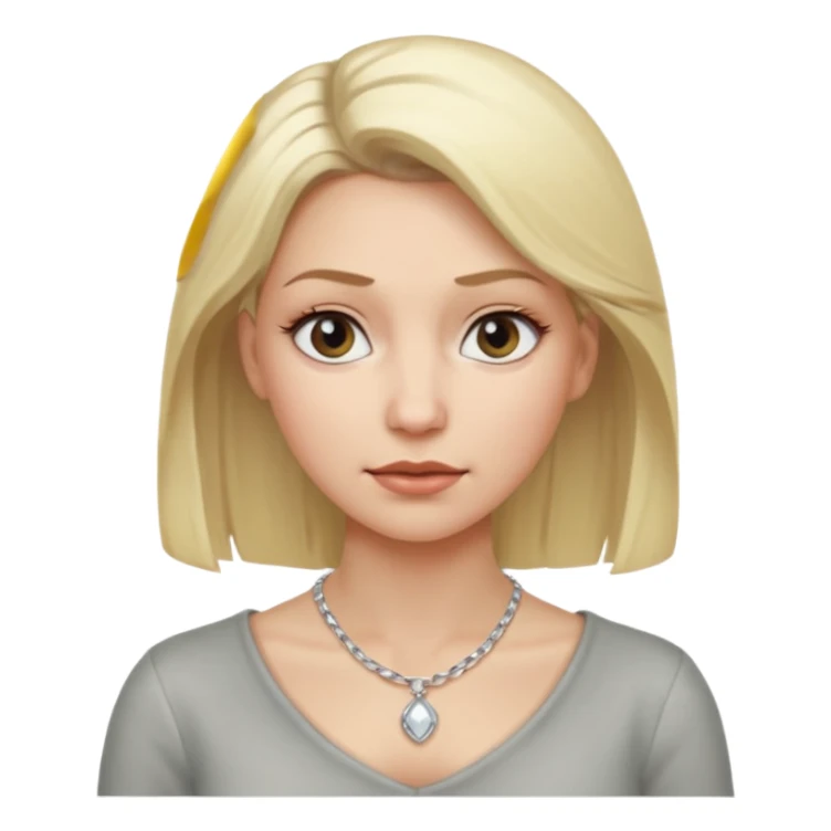 Female with Silver Necklace, grey skin,blonde hair, different expressions. sticker