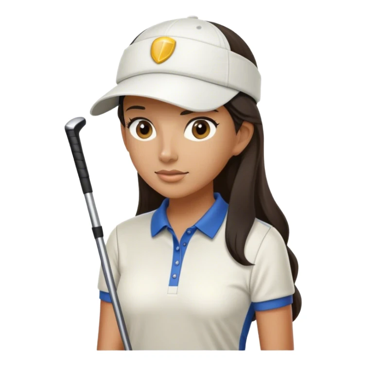 Female golf player with long dark hair sticker