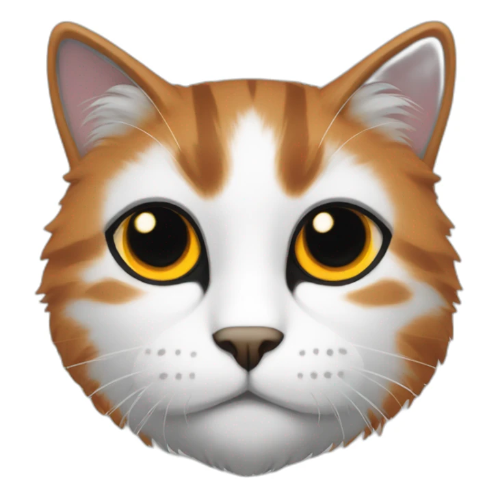 black, white and orange cat hairy sticker