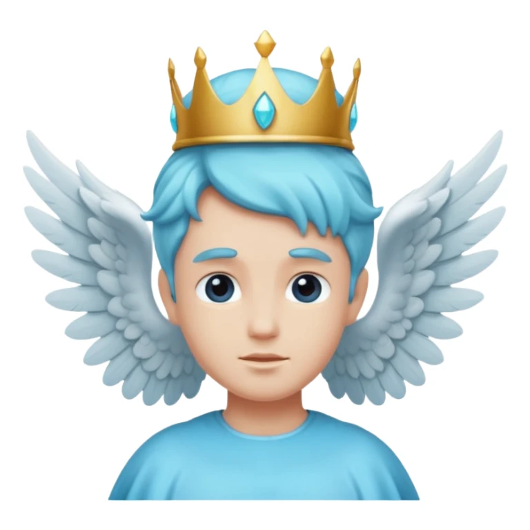 an angel with a cyan crown on his head, 4 wings sticker
