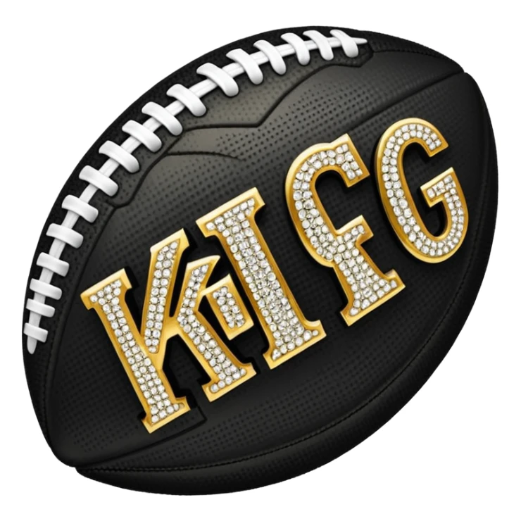 Rhinestone football that says KKG in it  sticker