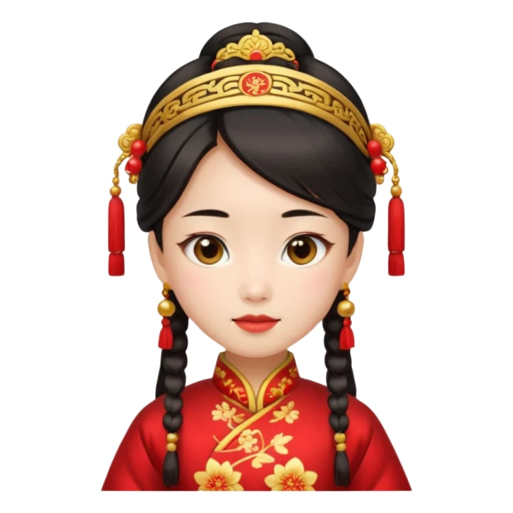 Asian girl wearing traditional Chinese clothes sticker