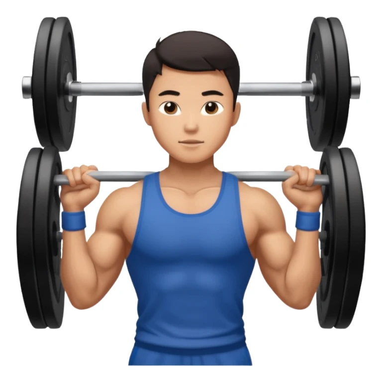 The young Asian guy is working out in gym sticker