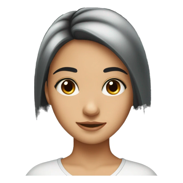 pont tail with black hair girl with small eyes sticker