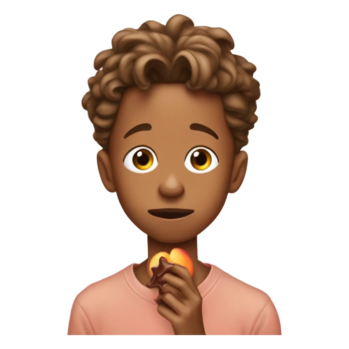 jaden smith eating chocolate out of a peach sticker
