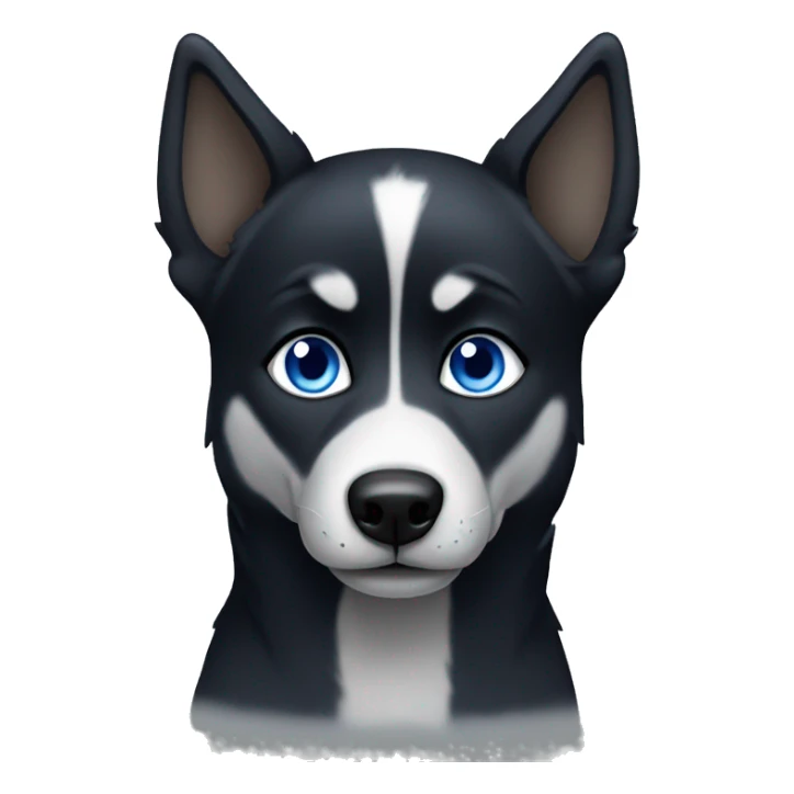 black husky boy with blue eyes sticker