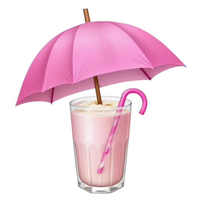 coconut drink with pink umbrella and a pink lined straw sticker