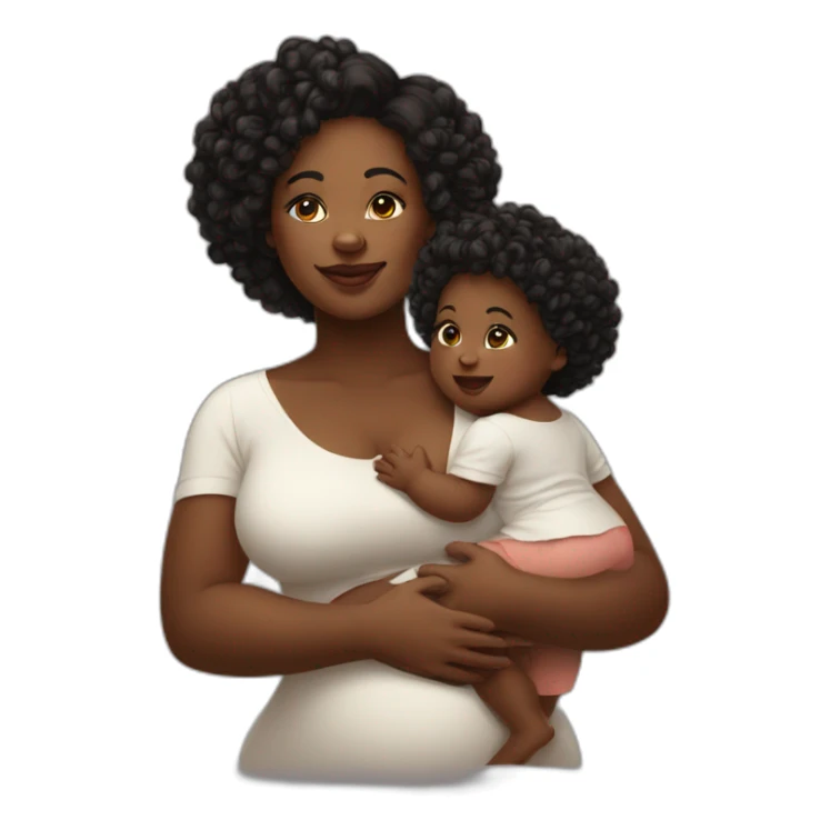 beautiful heavyset Black women holding two babies sticker