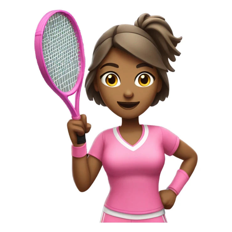 woman playing tennis in pink sticker