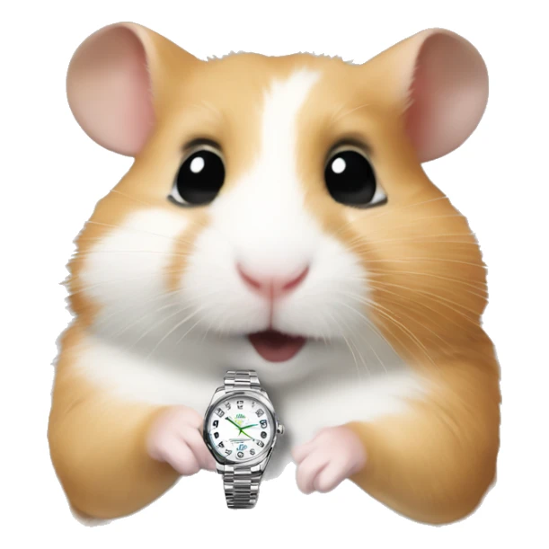 hamster shows what time it is on his rolex watch sticker