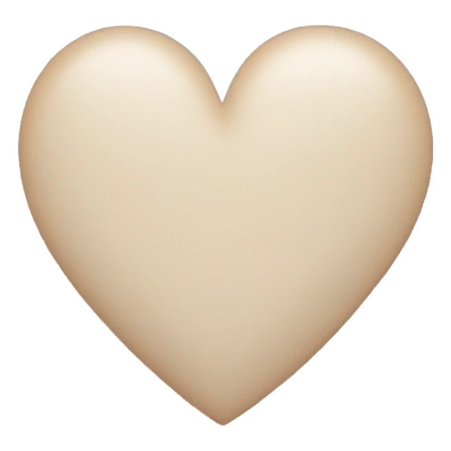 Neutral coloured heart emoji sticker