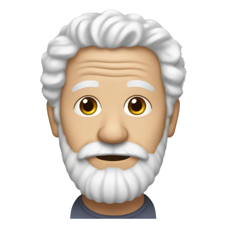 White curly hair, wrinkles, a full beard, elderly person. sticker