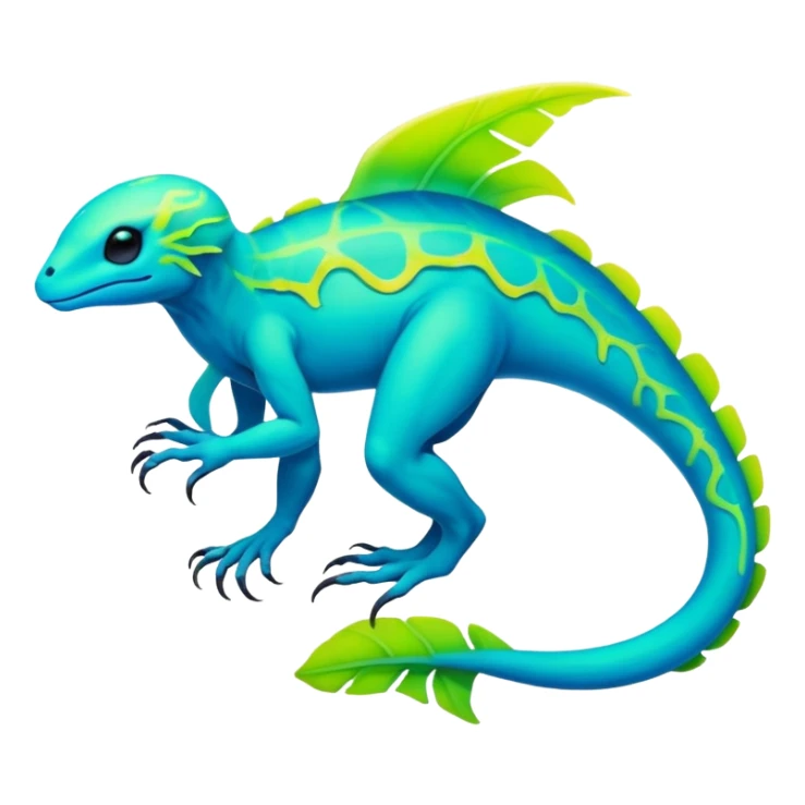Tropical futuristic lush neon Fionbri-Vernid-creature (full body) sticker