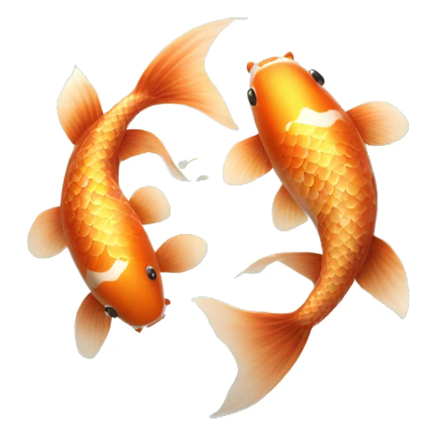 Pisces Two koi fish swimming in circle dreamy realistic sticker