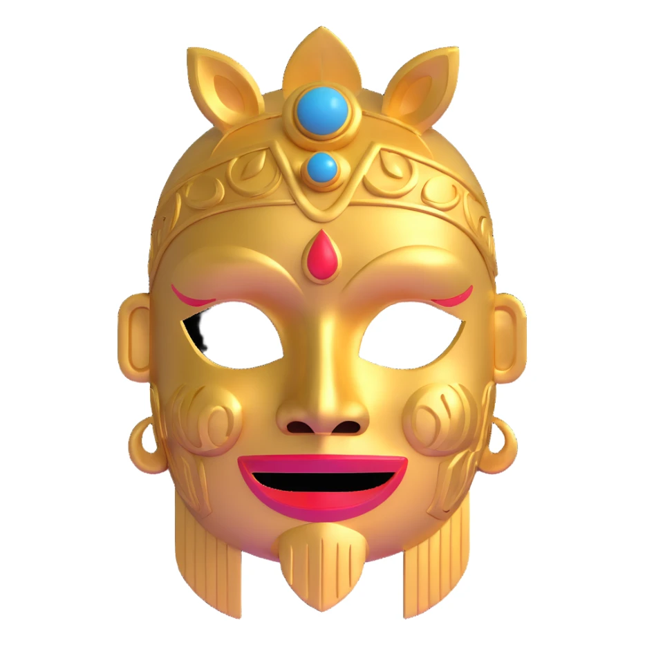 Chimu gold ceremonial mask sticker