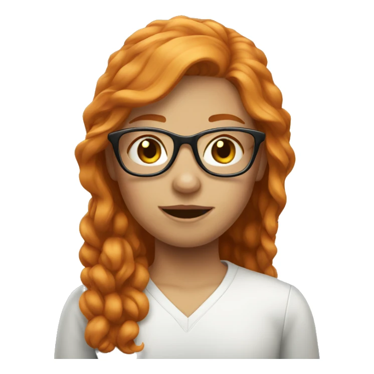 Girl ginger hair glasses sticker