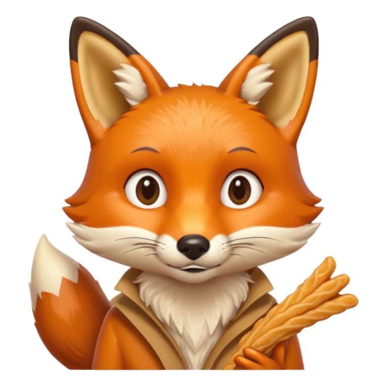 Un zorrito viendo con hambre un churro sticker