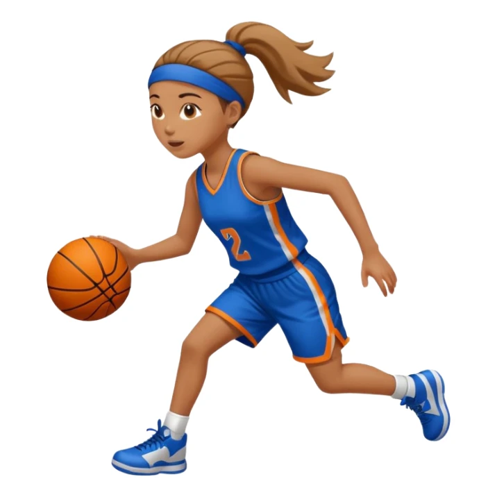 basketball playing girl sticker