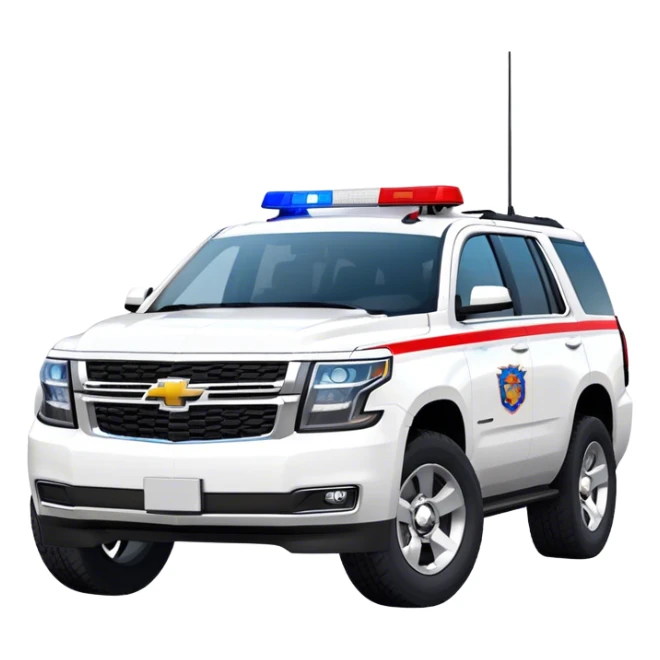 Emergency Response SUV - Chevrolet Tahoe (Model Year: 2021) (Iconic colour: White with red/blue sirens) sticker