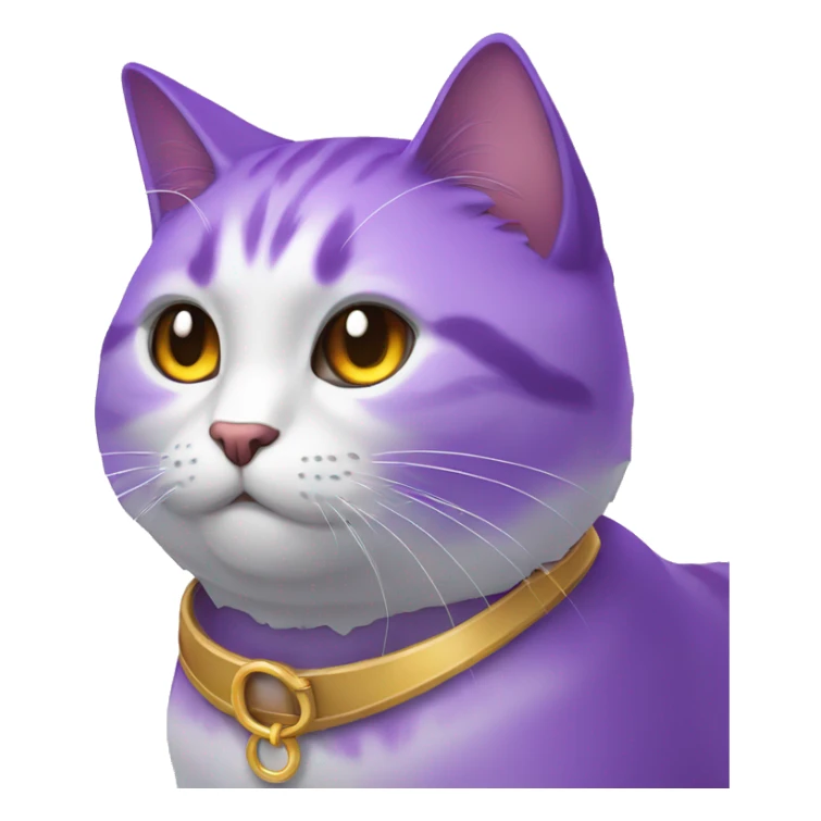 gato morado gigante con collar de luna sticker