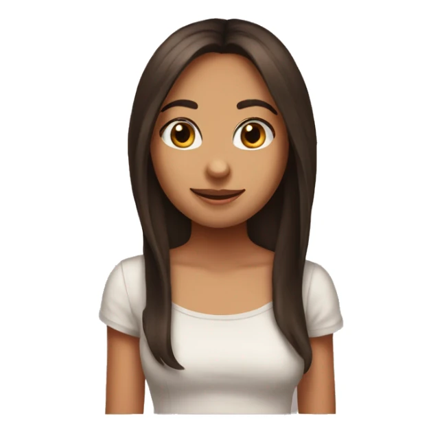 brune girl long hair bunny ear sticker