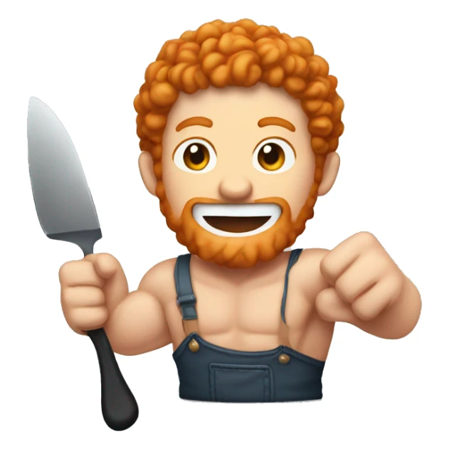 Make a emoji of a ginger curly headed guy hitting steak with his fist sticker