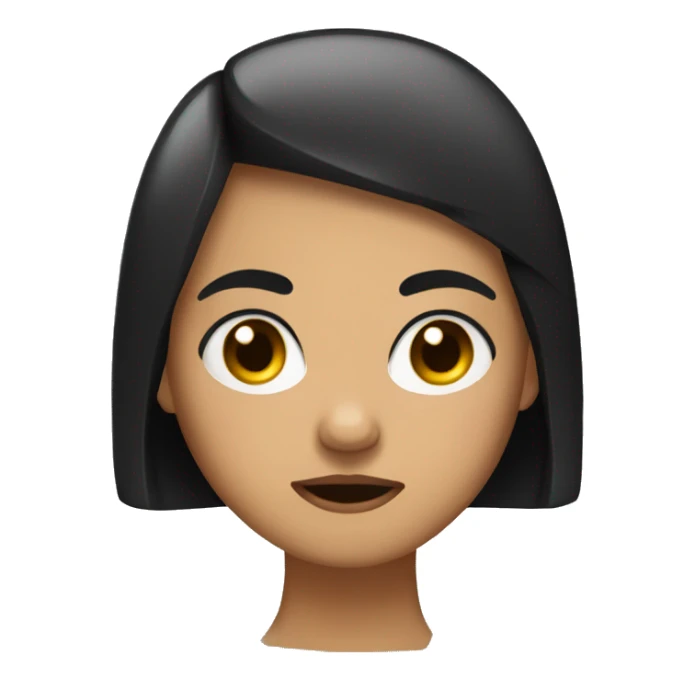 Tan girl with black hair rolling eyes in annoyance sticker
