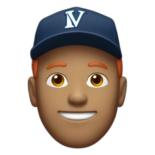 White man with red hair wearing a Villanova hat sticker