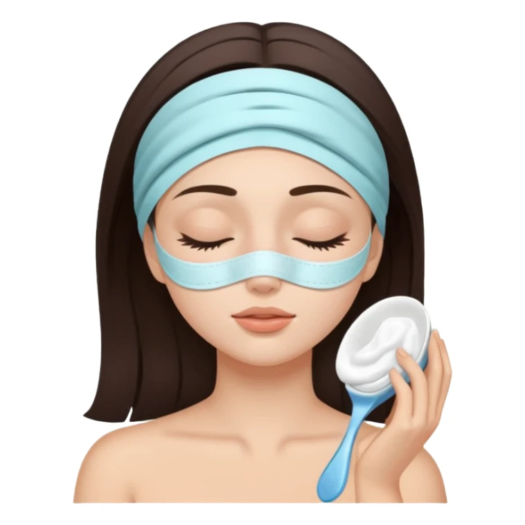 girl brunette getting a deep facial cleansing eyes closed sticker